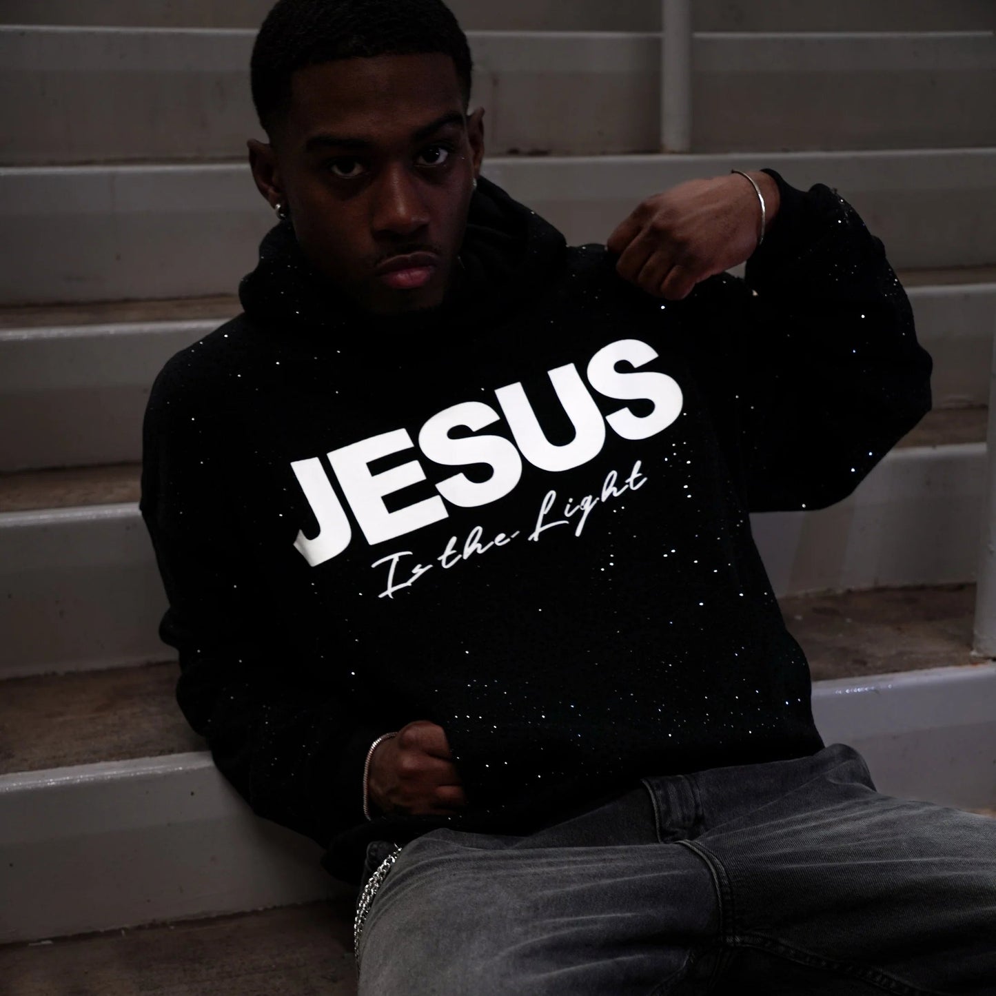 Rhinestone Jesus Hoodie