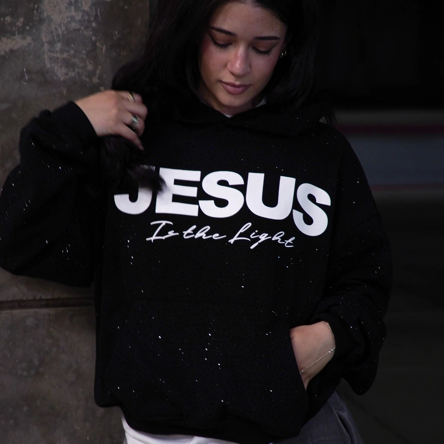 Rhinestone Jesus Hoodie