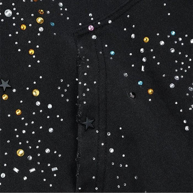 RHINESTONE ZIPPER HOODIE