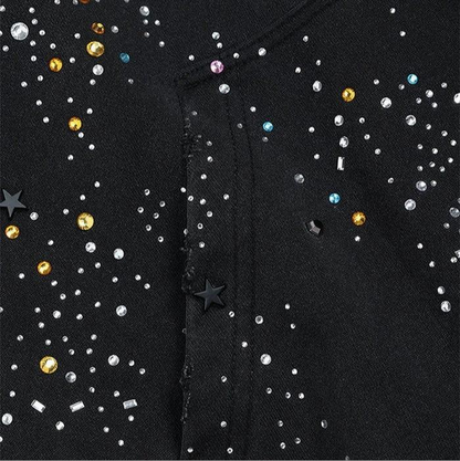 RHINESTONE ZIPPER HOODIE